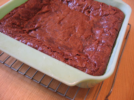 A pan of gluten-free vegan brownies